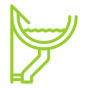 Gutter guard and leaf stopper icon showing debris protection